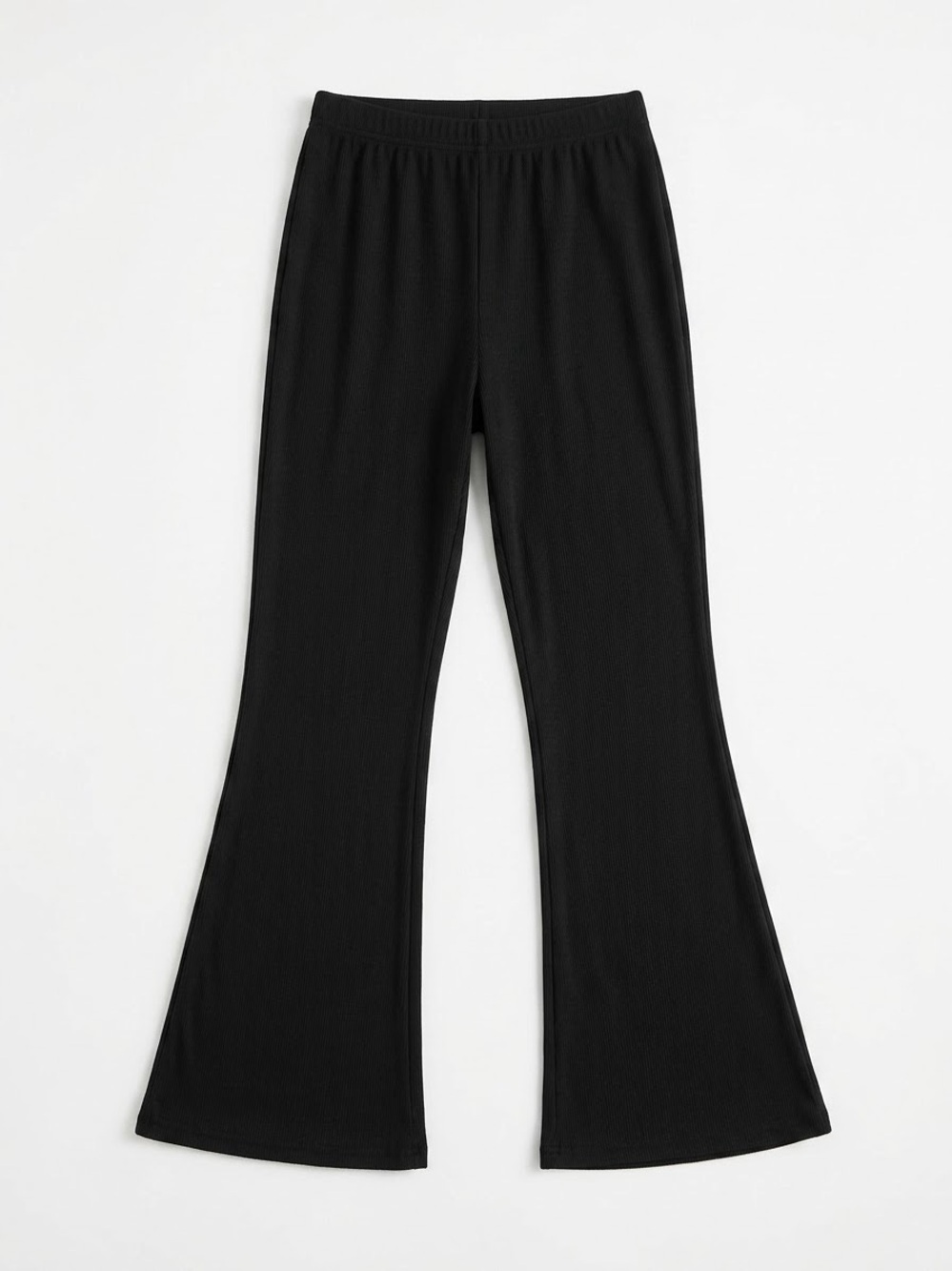 Ribbed Flare Pants – Black Size small